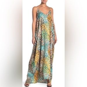 Love Stitch Rainbow Animal Print Maxi Dress, sz S/M